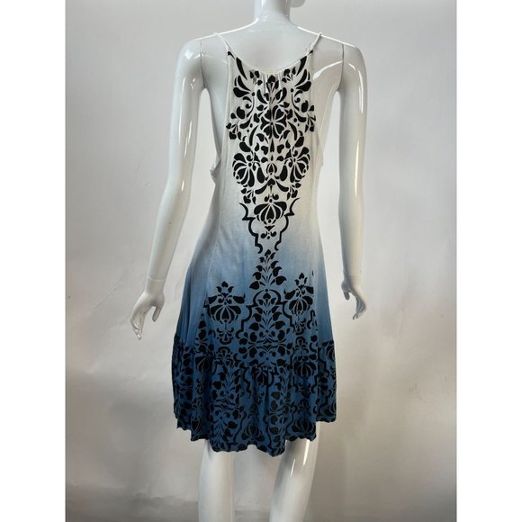 Testament Spaghetti Stap Ombre Sun Dress Size Medium Blue Cotton Blend - Picture 12 of 16